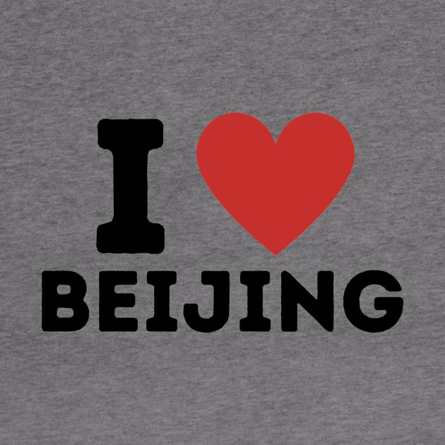 I Love Beijing Simple Heart Design by Word Minimalism